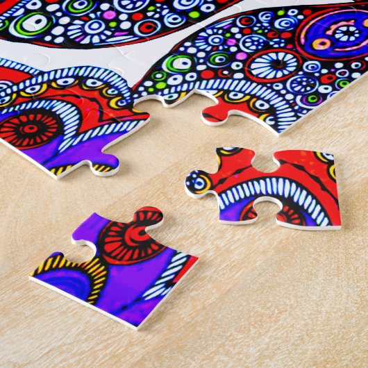 Blauer Hummingvogel und Blume Puzzle (Seite)