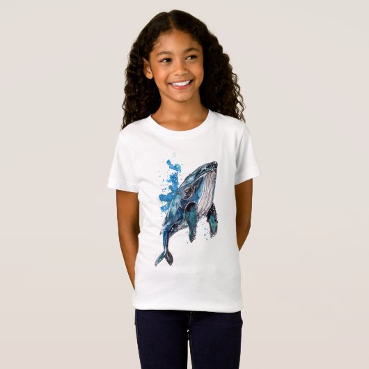 Blauer Humpback Whale Kinder T - Shirt (Vorne ganz)