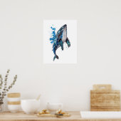 Blauer Humpback Whale Poster (Küche)
