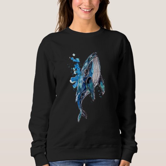 Blauer Humpback Whale Sweatshirt (Vorderseite)