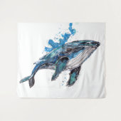Blauer Humpback Whale Wandteppich (Vorderseite (Horizontal))