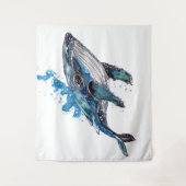 Blauer Humpback Whale Wandteppich (Vorderseite)