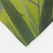 Blauer Hund Frühlingsblumen Malerei Fleecedecke (Ecke)