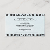 Blauer Hund Grooming Hund Wellness-Center Terminkarte (Rückseite)