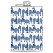 Blauer-Hund-Hintern-Muster Flachmann (Vorderseite)