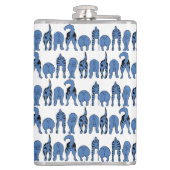 Blauer-Hund-Hintern-Muster Flachmann (Rückseite)