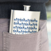 Blauer-Hund-Hintern-Muster Flachmann (Beispiel)