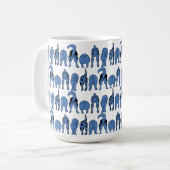 Blauer-Hund-Hintern-Muster Kaffeetasse (Vorderseite Links)
