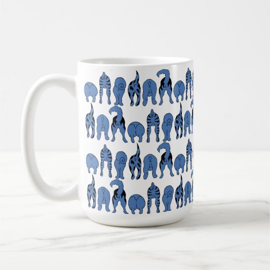 Blauer-Hund-Hintern-Muster Kaffeetasse (Links)
