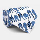 Blauer-Hund-Hintern-Muster Krawatte (Gerollt)
