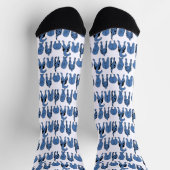 Blauer-Hund-Hintern-Muster Socken (Oben)