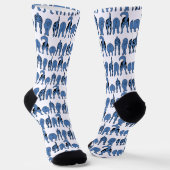 Blauer-Hund-Hintern-Muster Socken (Gewinkelt)