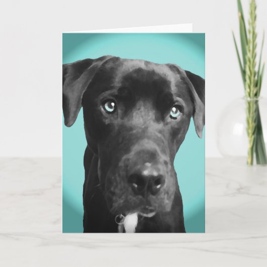 Blauer Hund Karte (Vorderseite)