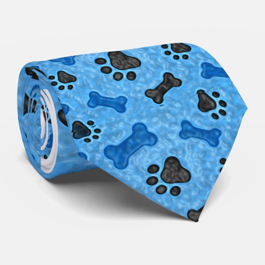 Blauer Hund Krawatte (Gerollt)