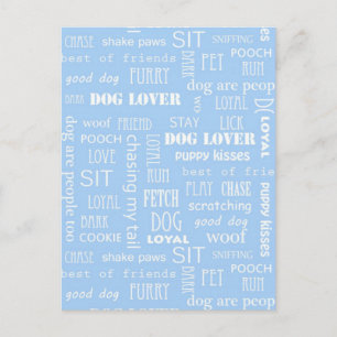Blauer Hund Lover Redewendungen Postkarte
