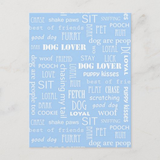 Blauer Hund Lover Redewendungen Postkarte (Vorderseite)