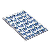 Blauer-Hund-Po-Muster Notizblock (Rechte Seite)