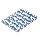 Blauer-Hund-Po-Muster Notizblock (Linke Seite)