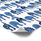 Blauer-Hund-Po-Muster Poster (Ecke)