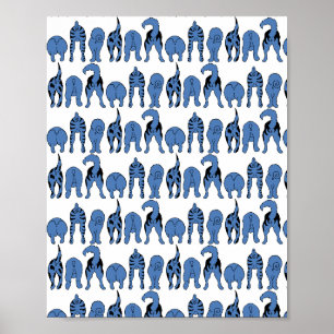 Blauer-Hund-Po-Muster Poster