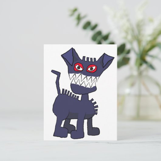 Blauer Hund Postkarte (Stehend Vorderseite)