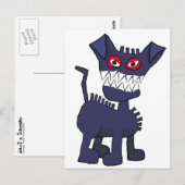 Blauer Hund Postkarte (Vorne/Hinten)