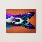 Blauer Hund Puzzle (Horizontal)