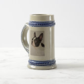 Blauer Hund Stein Bostons Terrier Bierglas (Vorderseite Links)