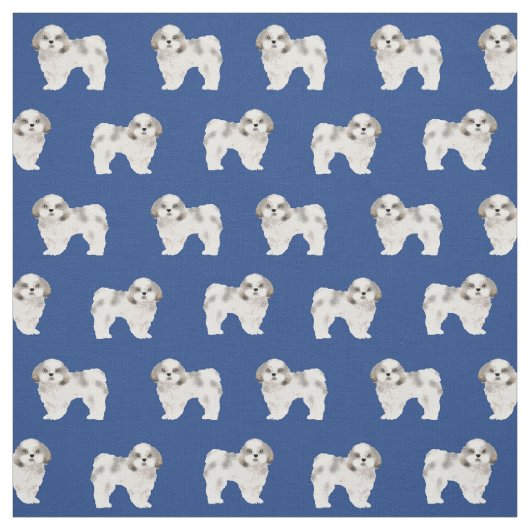 Blauer Hund Stoff (Muster)