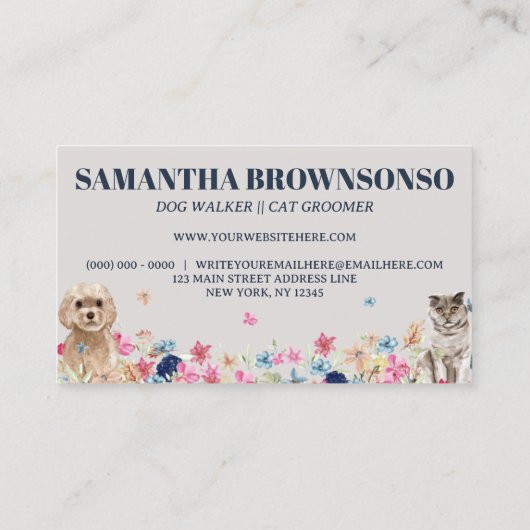 Blauer Hund Visitenkarte (Rückseite)