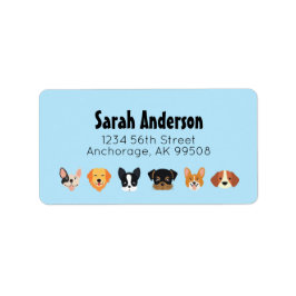 Blauer Hund zum Geburtstag Lasst uns schlau sein Adressaufkleber