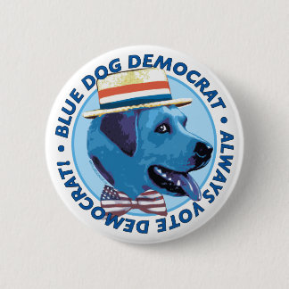 Blauer Hundedemokrat-Knopf Button