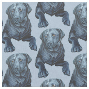 Blauer Hundegewebe aus schwarzem Lab Muster Stoff