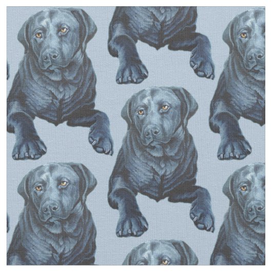 Blauer Hundegewebe aus schwarzem Lab Muster Stoff (Nahaufnahme)