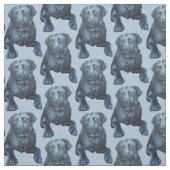 Blauer Hundegewebe aus schwarzem Lab Muster Stoff (Muster)