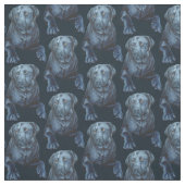 Blauer Hundemuster aus schwarzem Lab Stoff (Muster)