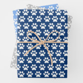 Blauer Hundepflasterpapier Flachblatt Set 3 Geschenkpapier Set (Beispiel)