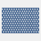 Blauer Hundepflasterpapier Flachblatt Set 3 Geschenkpapier Set (Vorderseite)