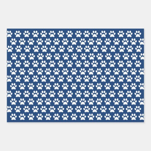 Blauer Hundepflasterpapier Flachblatt Set 3 Geschenkpapier Set (Vorderseite)