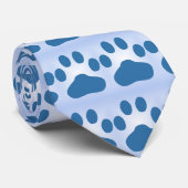 Blauer Hundetatzen-Druck Krawatte (Gerollt)