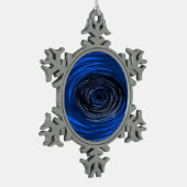Blauer Hurrikan Schneeflocken Zinn-Ornament (Links)