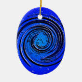 Blauer Hurrikan-Strudel Keramikornament (Vorne)