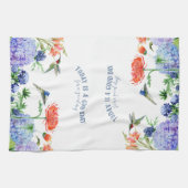 Blauer Hydrangea Birds Korallenorange Blauer Guten Geschirrtuch (Horizontal)