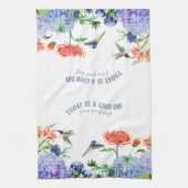 Blauer Hydrangea Birds Korallenorange Blauer Guten Geschirrtuch (Vertikal)