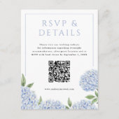 Blauer Hydrangea blüht UAWG und Details, w/QR-Code Begleitkarte (Vorderseite)