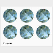 Blauer Hydrangea Blumen Blumenfoto Runder Aufkleber (Blatt)