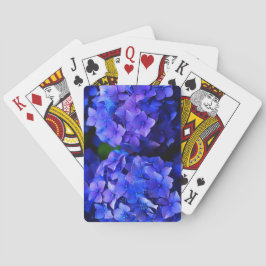 Blauer Hydrangea-Blumen-Designer Spielkarten