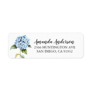 Blauer Hydrangea-BlumenBrautparty-Aufkleber
