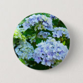 Blauer Hydrangea-Blumenknopf Hydrangeas-Garten Button (Vorderseite)