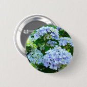 Blauer Hydrangea-Blumenknopf Hydrangeas-Garten Button (Vorne & Hinten)